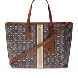 Tory Burch Gemini Link Brown and Tan Women's Tote Bag